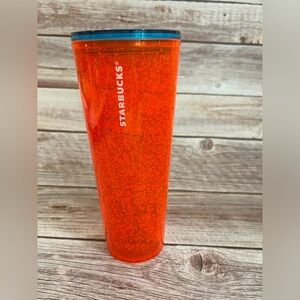 Starbucks 2023 Tangerine Bubble Summer Venti Cold Cup with lid